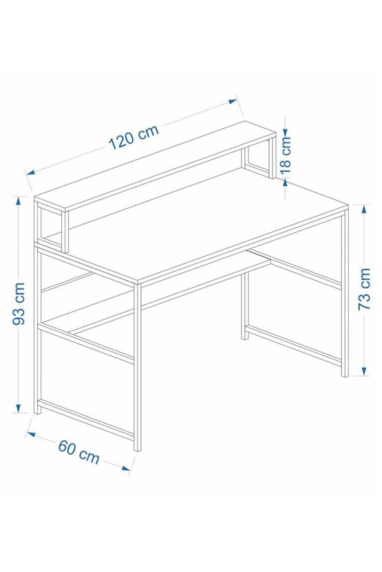 Deconode Trendy Monitör Raflı Çalışma Masası Antrasit DN1106A