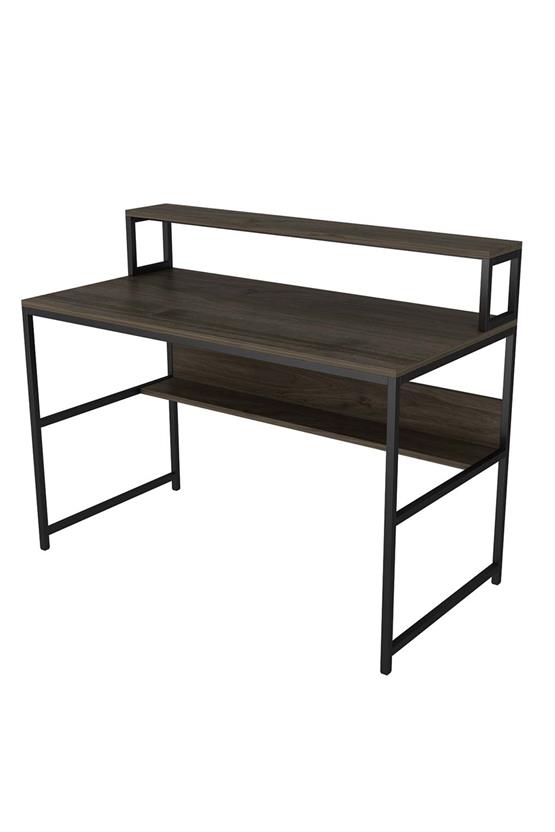 Deconode Trendy Monitör Raflı Çalışma Masası Kahverengi DN1106K