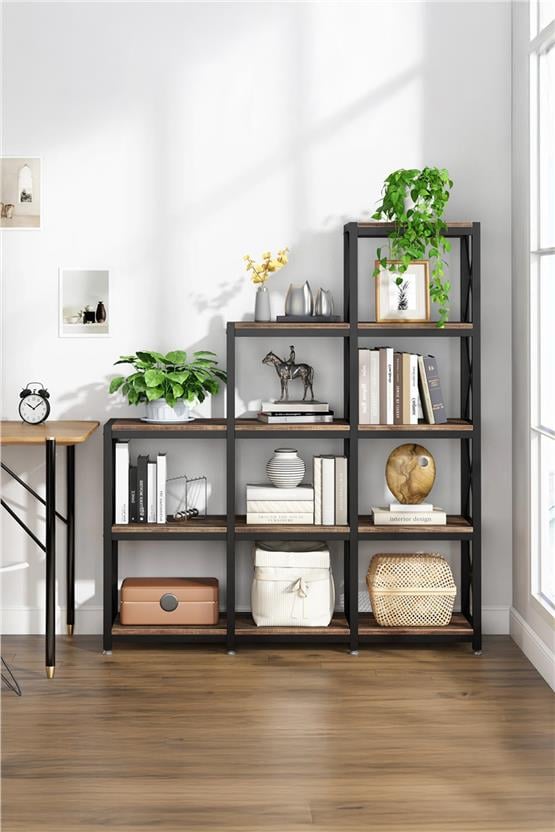 Deconode Verona Merdiven Kitaplık Siyah-Kahverengi DN1146SK