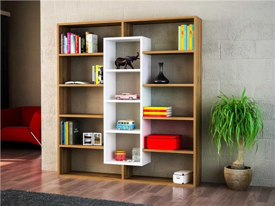 Dekorister Ample Kitaplık CevizBeyaz