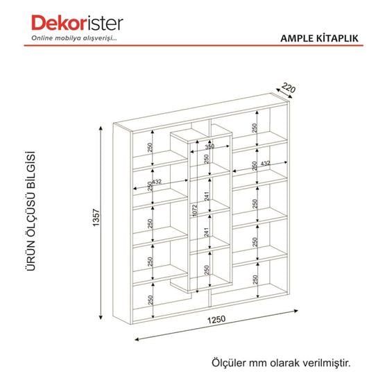Dekorister Ample Kitaplık SiyahBeyaz