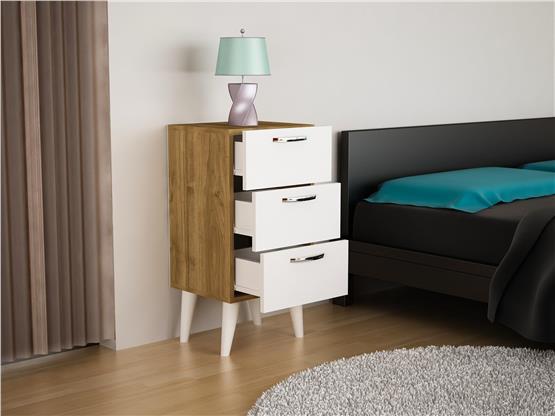 Dekorister Bellini 3 Çekmeceli Şifonyer BeyazCeviz