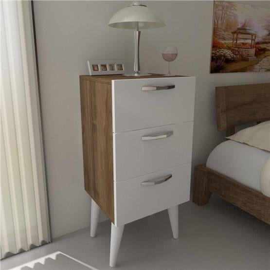 Dekorister Bellini 3 Çekmeceli Şifonyer BeyazCeviz