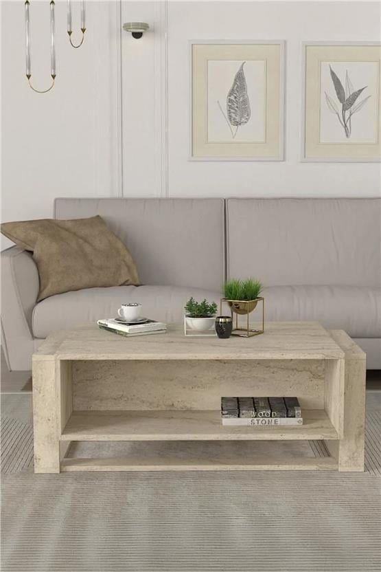 Dekorister Bianco Orta Sehpa Traverten