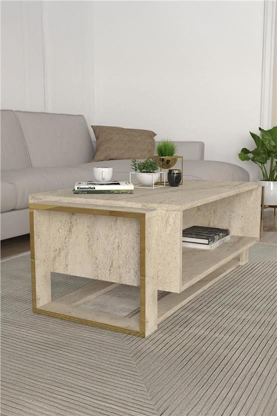 Dekorister Bianco Orta Sehpa Traverten