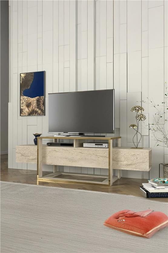 Dekorister Bianco Tv Sehpası Traverten