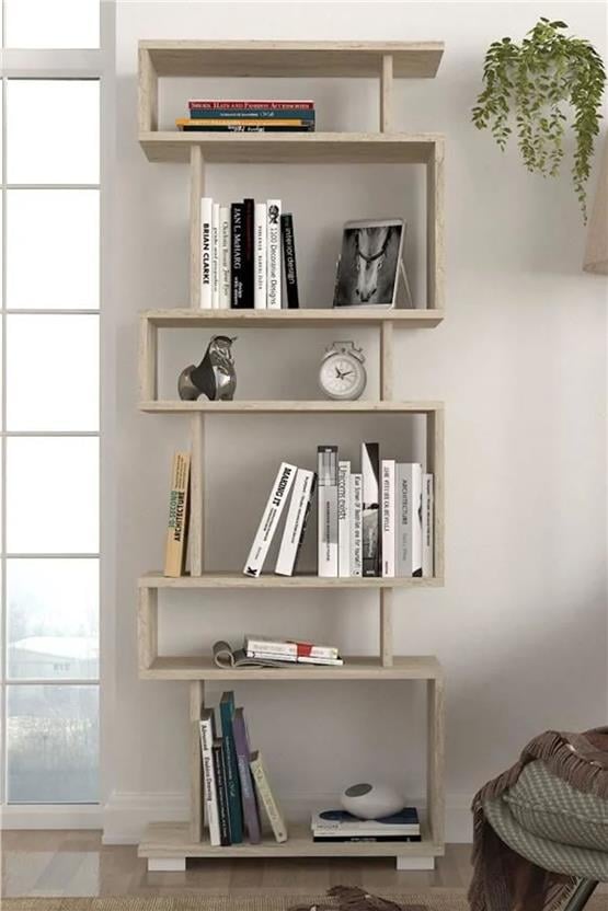 Dekorister Blok Kitaplık Traverten