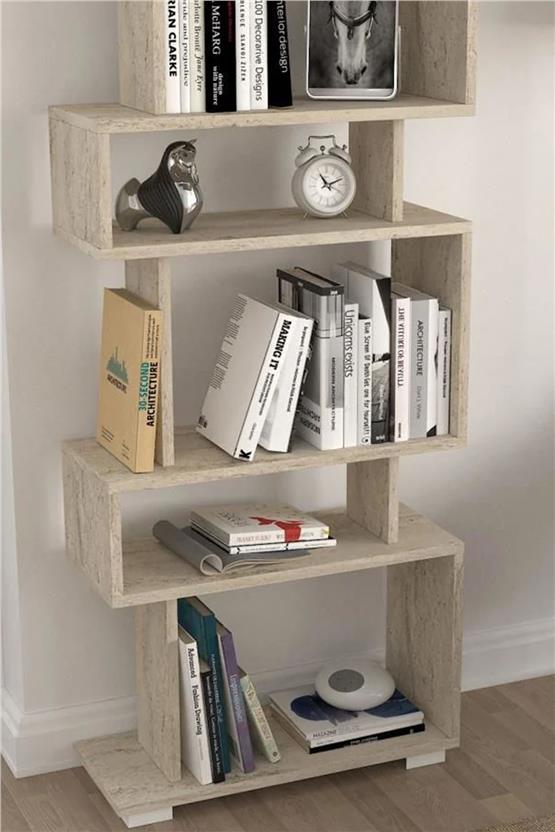 Dekorister Blok Kitaplık Traverten