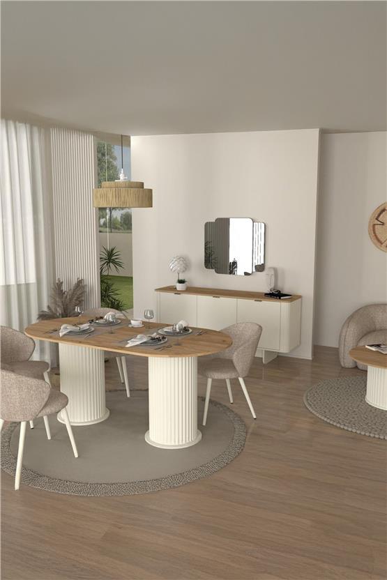 Dekorister Bohema Yemek Masası Aytaşı - Sepet 180cm