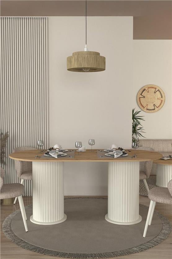 Dekorister Bohema Yemek Masası Aytaşı - Sepet 180cm