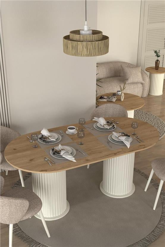 Dekorister Bohema Yemek Masası Aytaşı - Sepet 180cm