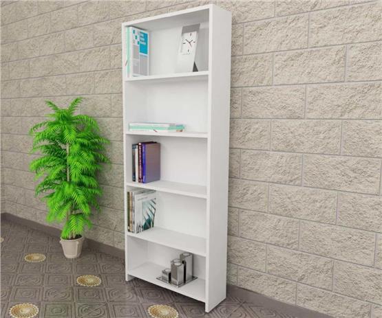 Dekorister Cansu G 5 Raflı  Kitaplık Beyaz