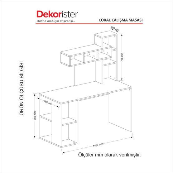 Dekorister Coral Çalışma Masası BeyazCordoba