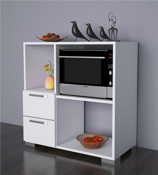 Dekorister Ece Çok Amaçlı Dolap  Mutfak Dolabı Beyaz