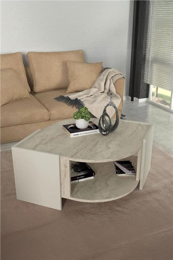 Dekorister Exclusive Marbel Orta Sehpa Kumtaşı-Traverten