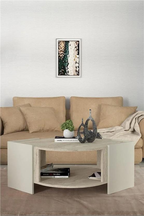 Dekorister Exclusive Marbel Orta Sehpa Kumtaşı-Traverten