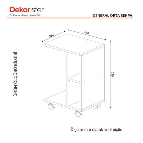 Dekorister General Yan Sehpa Beyaz