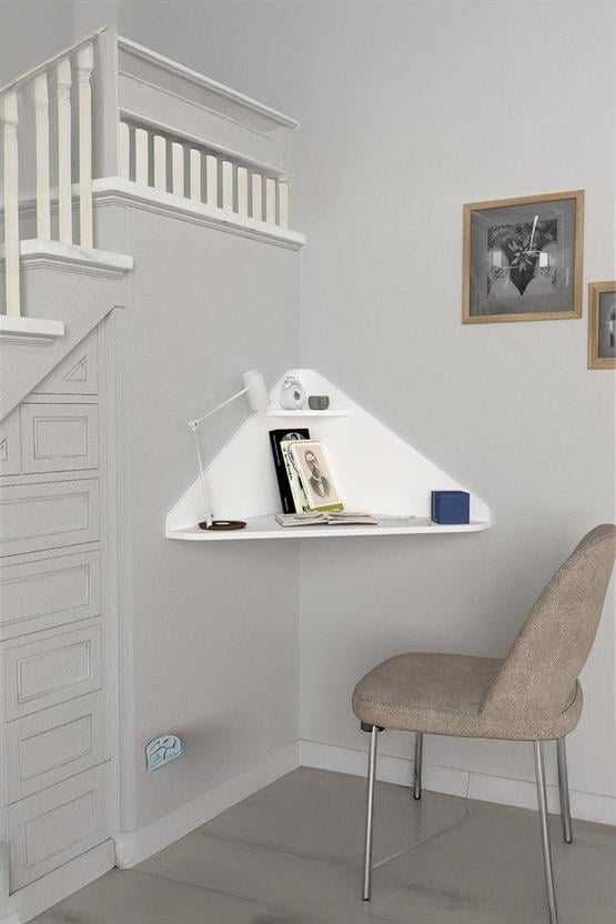 Dekorister Homeoffice Köşe Çalışma Masası Beyaz