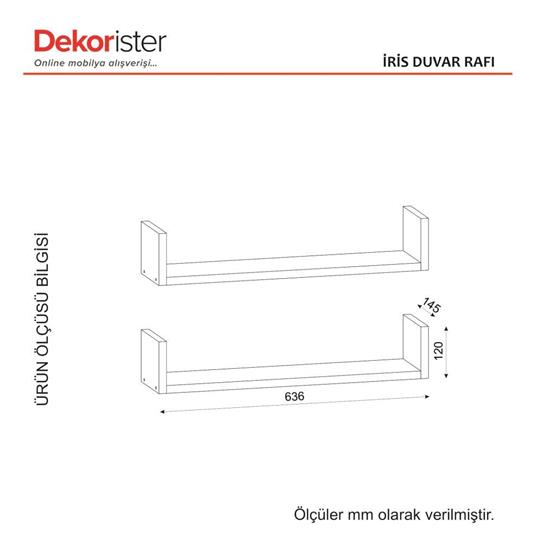 Dekorister İris Duvar Rafı Beyaz