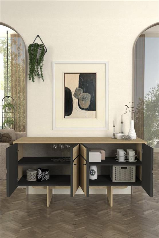 Dekorister Lava Konsol Rota - Antrasit 150cm