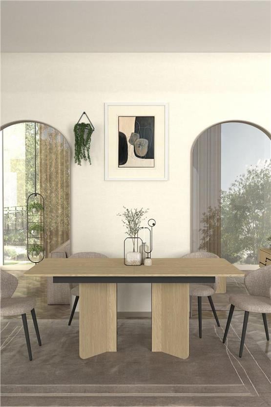 Dekorister Lava Yemek Masası Rota - Antrasit 180cm