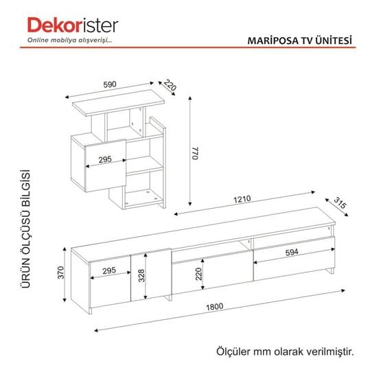 Dekorister Mariposa Tv Ünitesi CevizBeyaz