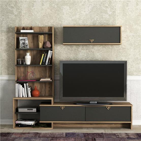 Dekorister Pırıl Tv Ünitesi CevizAntrasit