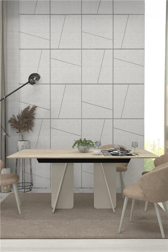 Dekorister Sevilla Yemek Masası Kumtaşı - Traverten 180cm