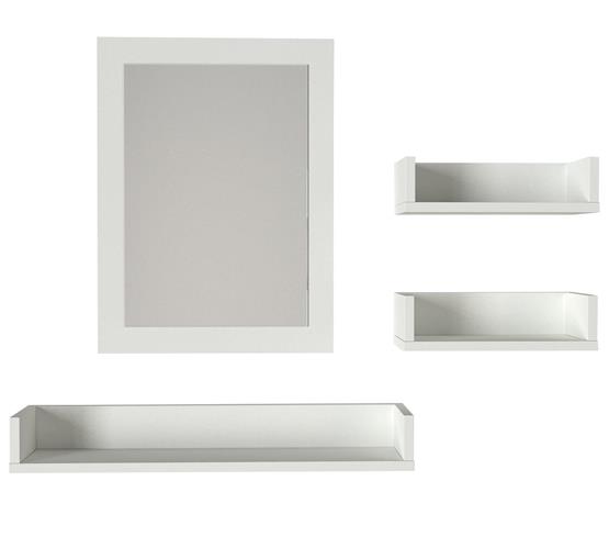 Dekorister Simon Banyo Üst Dolabı Aynalı Etajer Beyaz