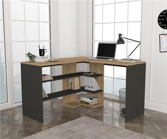 Dekorister Stylo Çalışma Masası Safir  Antrasit