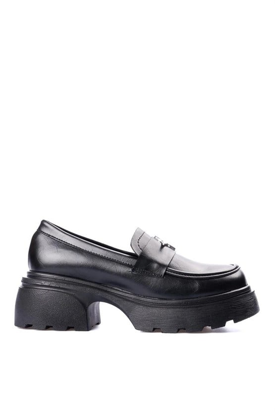Divamod 2500 Siyah Kadın Loafer Ayakkabı