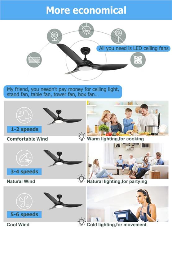 DLC Bora Led Tavan Vantilatörü Siyah 122 Cm (DCF-FS52920S)