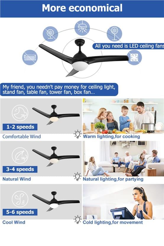 DLC Favonıo Led Tavan Vantilatörü Siyah 132 Cm (DCF-W186S)