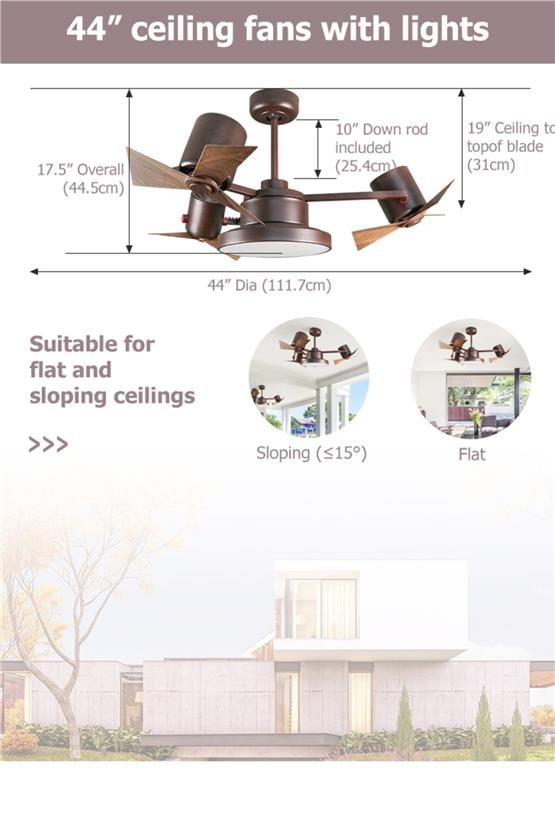 DLC Garbion Led Tavan Vantilatörü Kahverengi Uzaktan Kumandalı 112 Cm (DCF-KG52601)