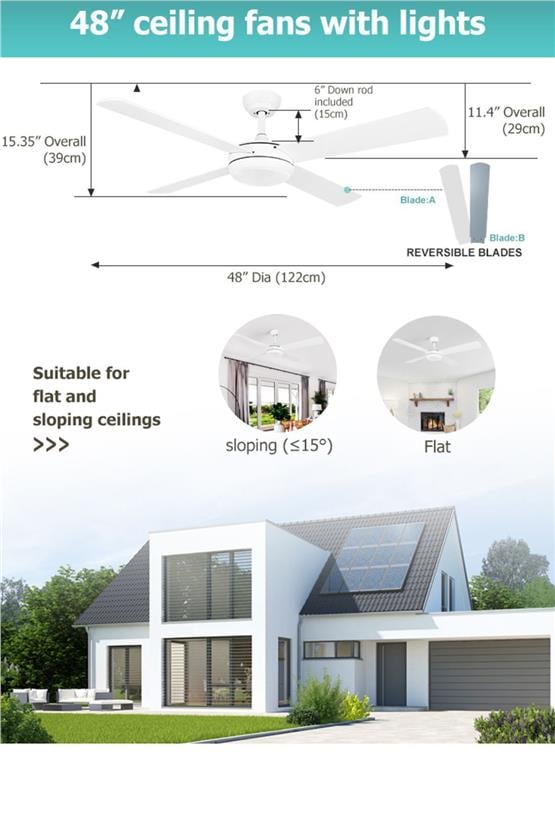 DLC Levante Led Tavan Vantilatörü Beyaz 122 Cm (DCF-W986B)