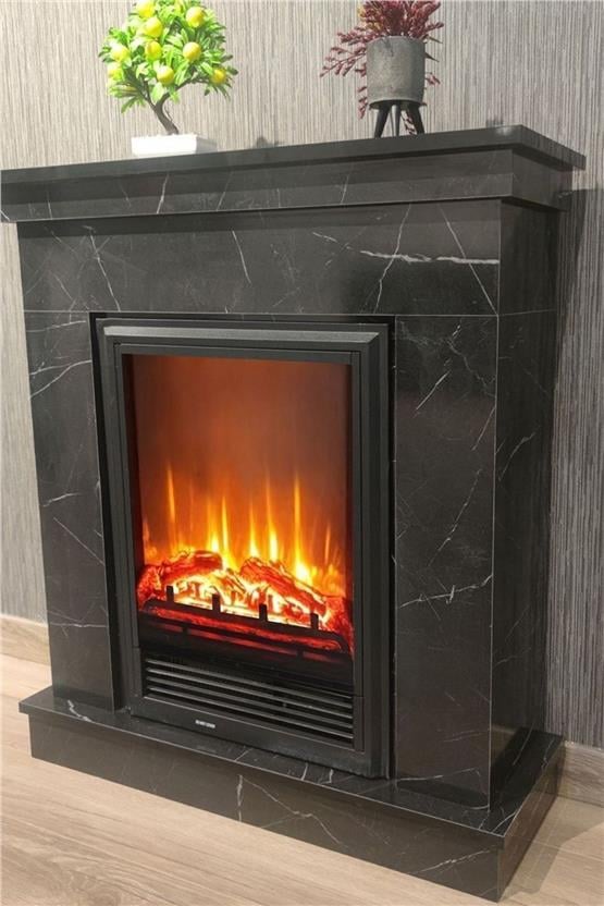 DLC Nero Small Ses Efektli Bluetoothlu Siyah Mermer Desen Şömine 2015 (DLC1169S)