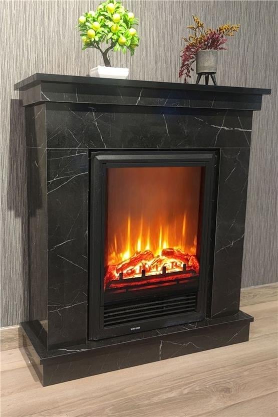 DLC Nero Small Ses Efektli Bluetoothlu Siyah Mermer Desen Şömine 2015 (DLC1169S)