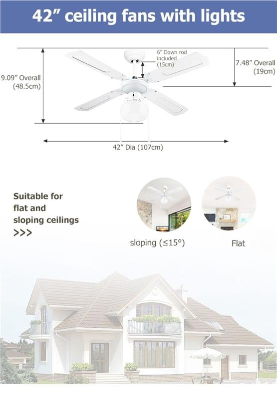 DLC Poyraz Tavan Vantilatörü Beyaz 107 Cm (DCF-W42001B)