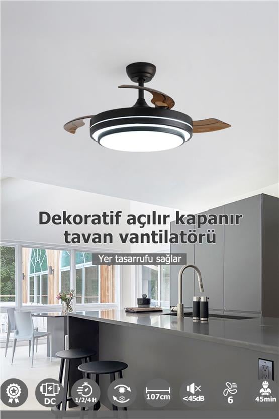 DLC vespero Led Tavan Vantilatörü Kumandalı 106 Cm (IBCF-D01)