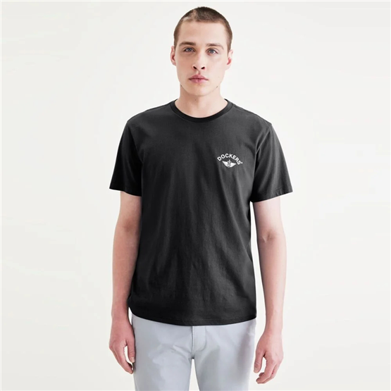 Dockers A110301680 001 Black Erkek Grafık Logo Slım T-Shırt
