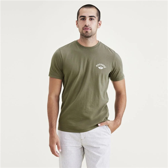 Dockers A110301730 300 Green Erkek Grafık Logo Slım T-Shırt