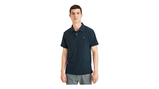 Dockers A115900020 400 Blue Erkek Rıb Collar Slım Polo T-Shırt
