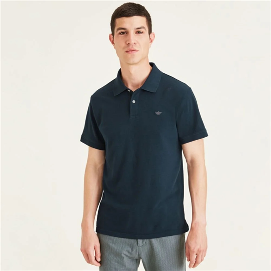 Dockers A115900020 400 Blue Erkek Rıb Collar Slım Polo T-Shırt
