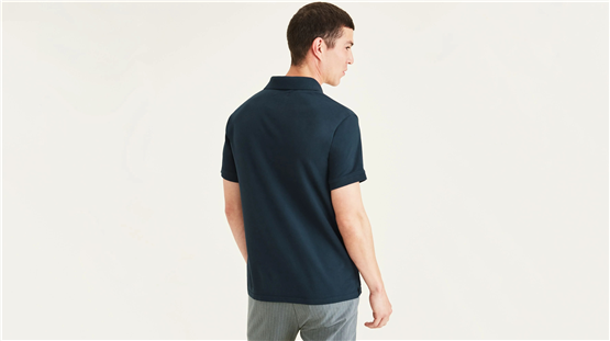 Dockers A115900020 400 Blue Erkek Rıb Collar Slım Polo T-Shırt