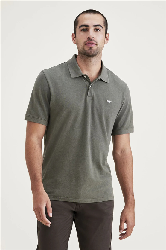Dockers A115900490 300 Green Erkek Rıb Collar Slım Polo T-Shırt