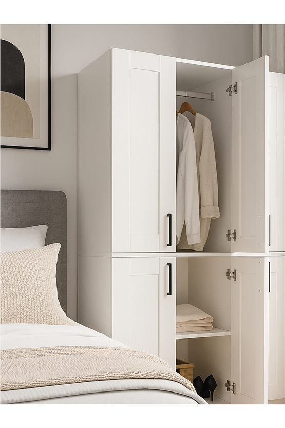 Dorpek Arden 6 Kapaklı Gardırop - 182 cm Y, 184 cm G - Genç Odası ve Yatak Odası Gardırop