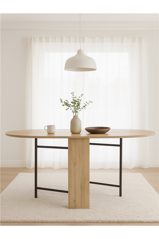 Dorpek Bianda Pratik Katlanır - Açılır Kapanır Mutfak Masası 4- 6 Kişilik Yemek Masası Sepet