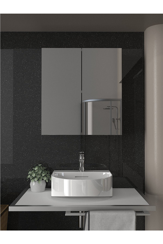 Dorpek Binary Banyo Üst Dolabı Aynalı Dolap Çok Amaçlı Dolap Beyaz