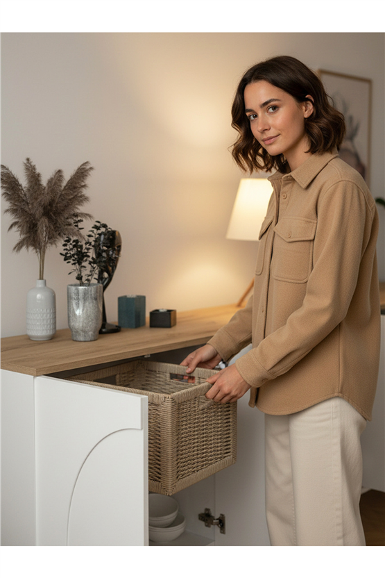 Dorpek Bono Bohem Konsol, TV Ünitesi Konsol & Salon Konsolu 150 cm | Beyaz - Sepet