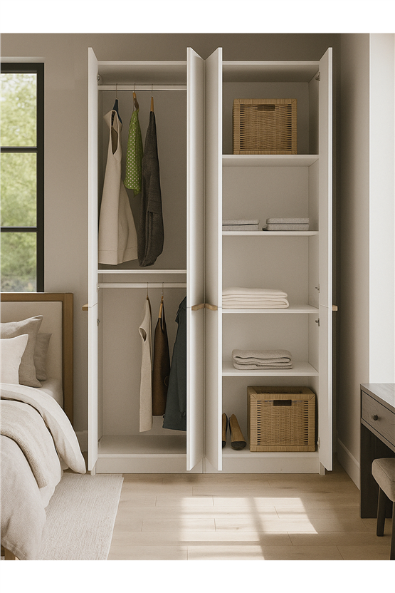 Dorpek Cosmos 4 Kapaklı Gardırop - 210 cm Y, 124 cm G - Genç Odası ve Yatak Odası Gardırop